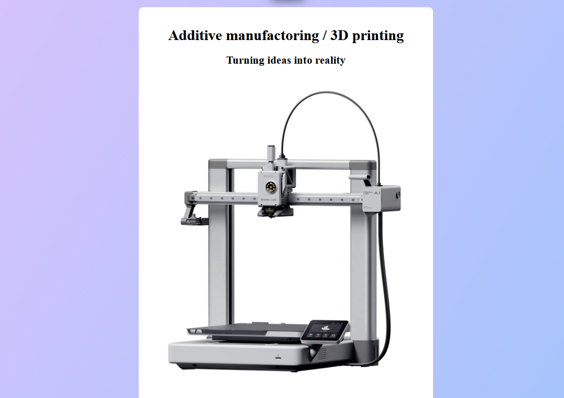 3D-printing page screenshot